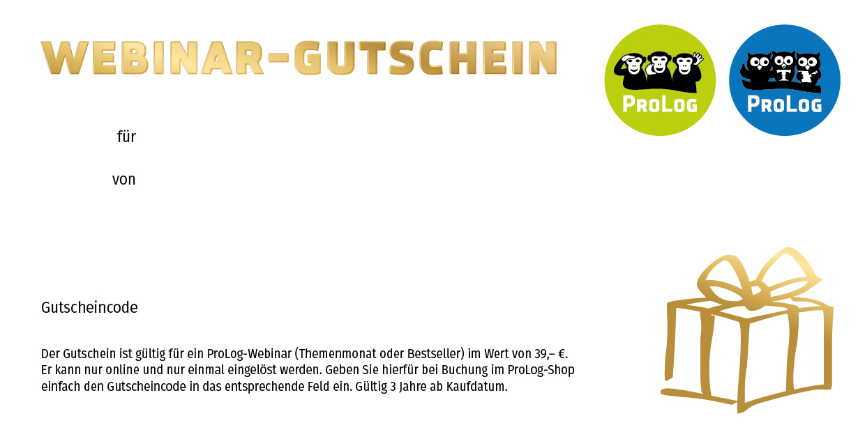 Gutschein für ein Webinar bei ProLog Gutschein für ein Webinar bei ProLog