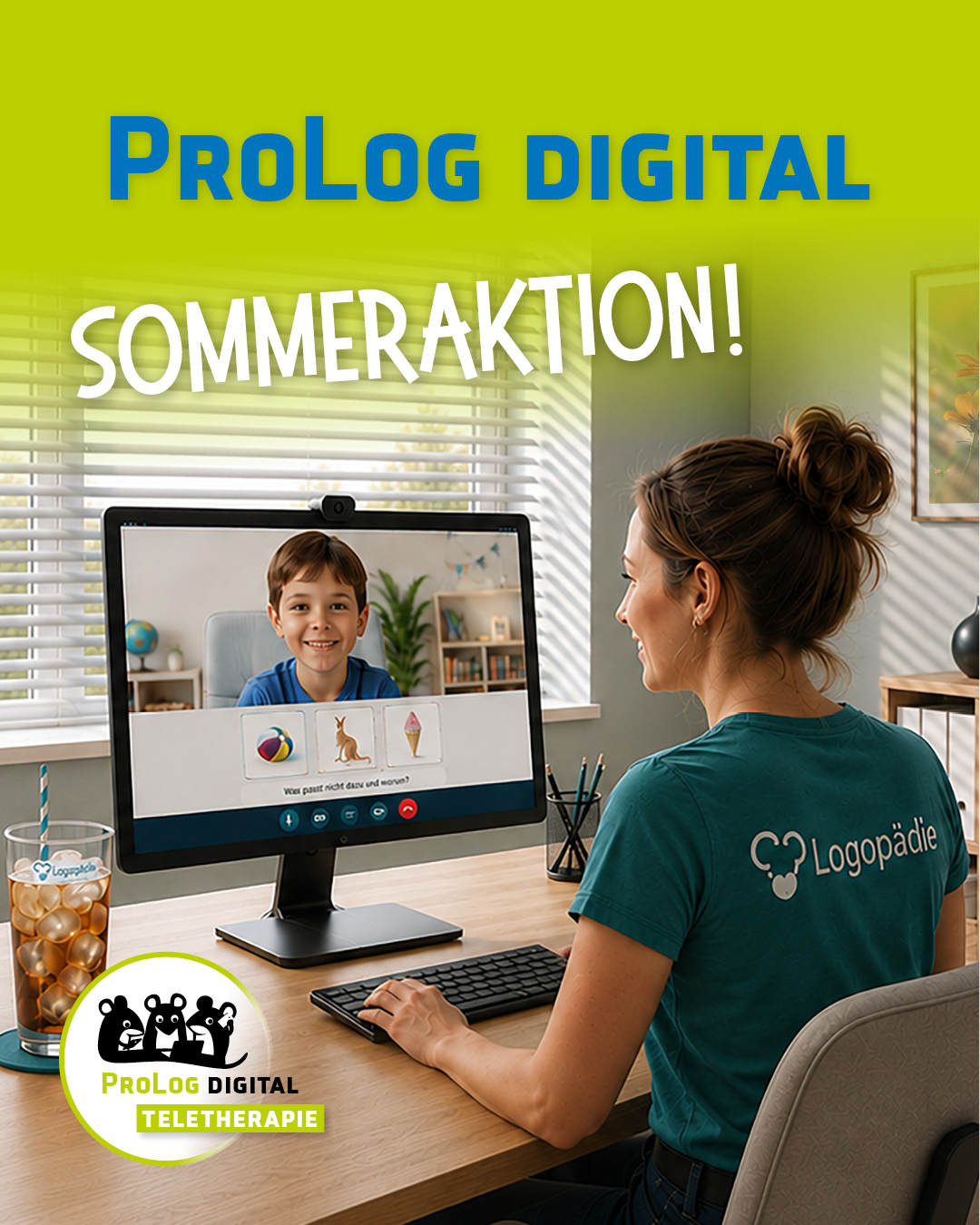Sommerangebot ProLog DIGITAL: Teletherapie-Tool  1. Lizenz inkl. Digitaler Materialraum - 3 Monate zum Preis von einem!