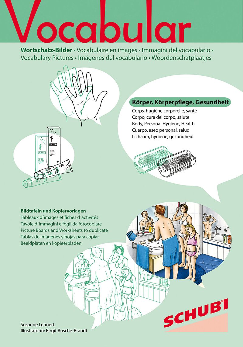 Vocabular Wortschatz-Bilder Kopiervorlage: Körper, Körperpflege, Gesundheit