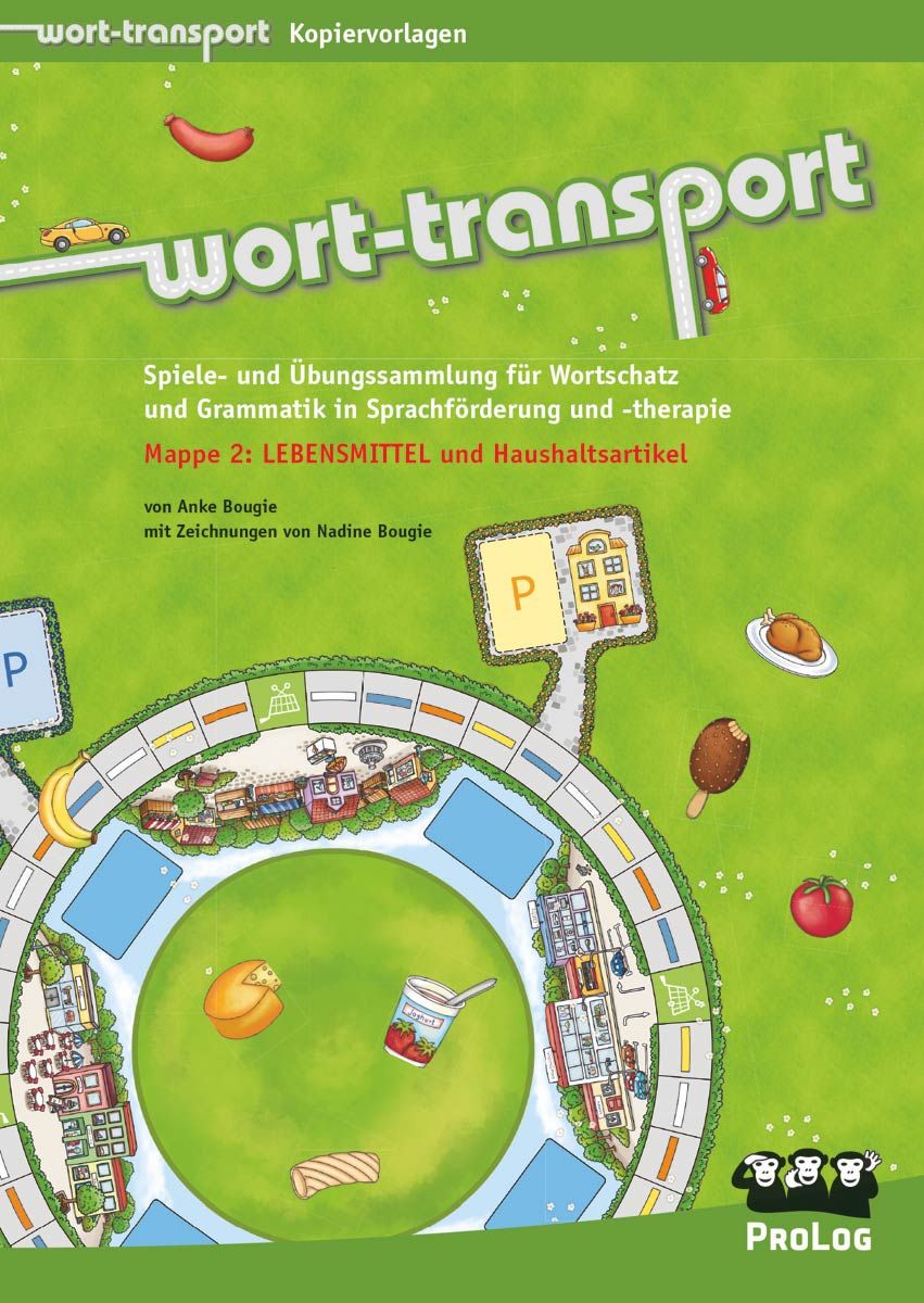 Wort-Transport-Mappe: LEBENSMITTEL und Haushaltswaren