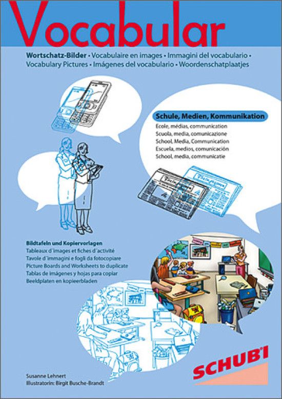 Vocabular Wortschatz-Bilder Kopiervorlage: Schule, Medien, Kommunikation