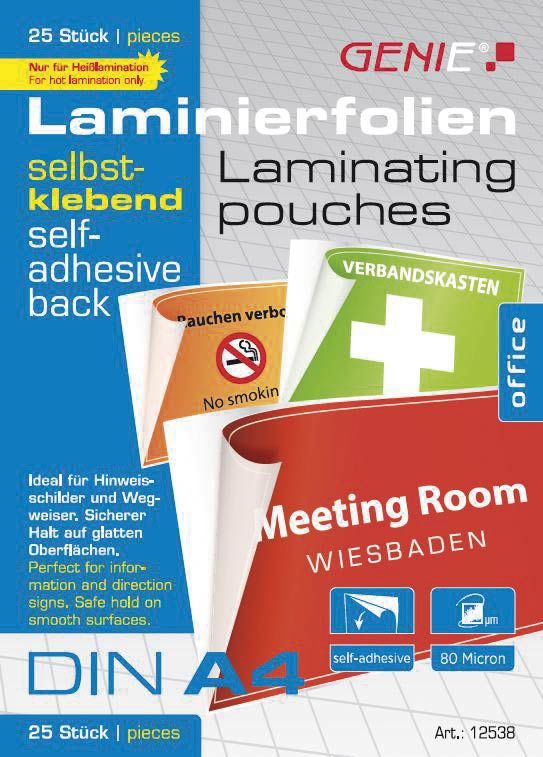 Laminierfolien DIN A4: selbstklebend