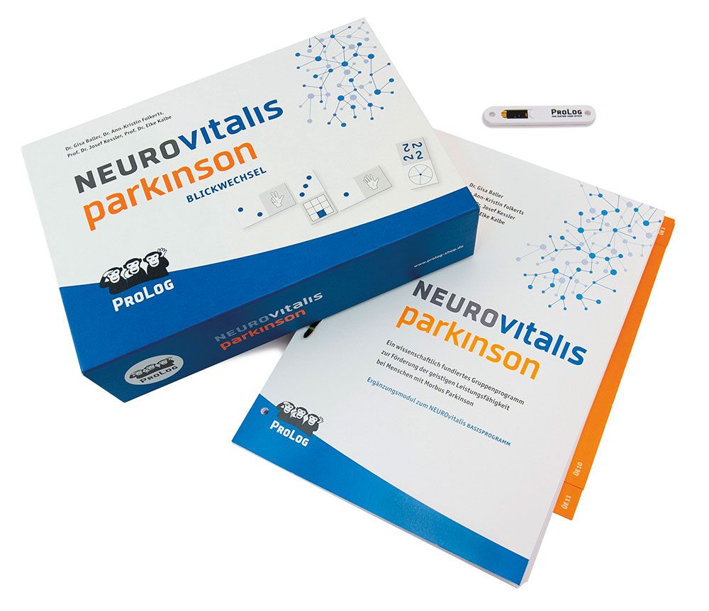 NEUROvitalis parkinson-Modul-Ordnereinlage und Aktivierungsspiel "Blickwechsel" - Paket