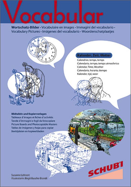 Vocabular Wortschatz-Bilder Kopiervorlage: Kalender, Zeit, Wetter