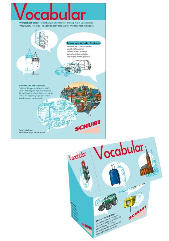 Vocabular Wortschatz-Bildbox & Kopiervorlage im Set: Fahrzeuge, Verkehr, Gebäude