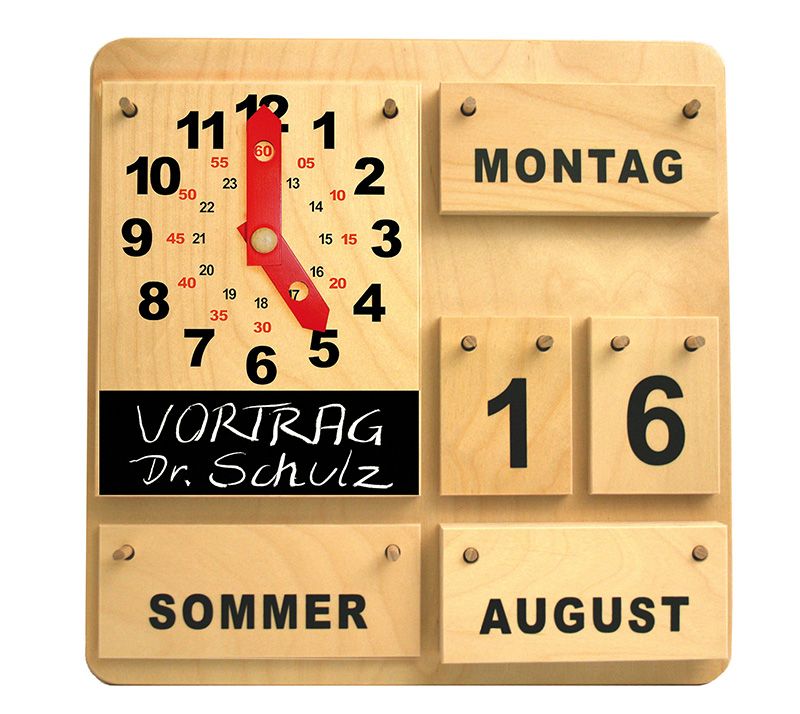Kalender mit Aktionsuhr