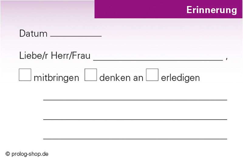 Kleine Helfer-Karten: Erinnerung
